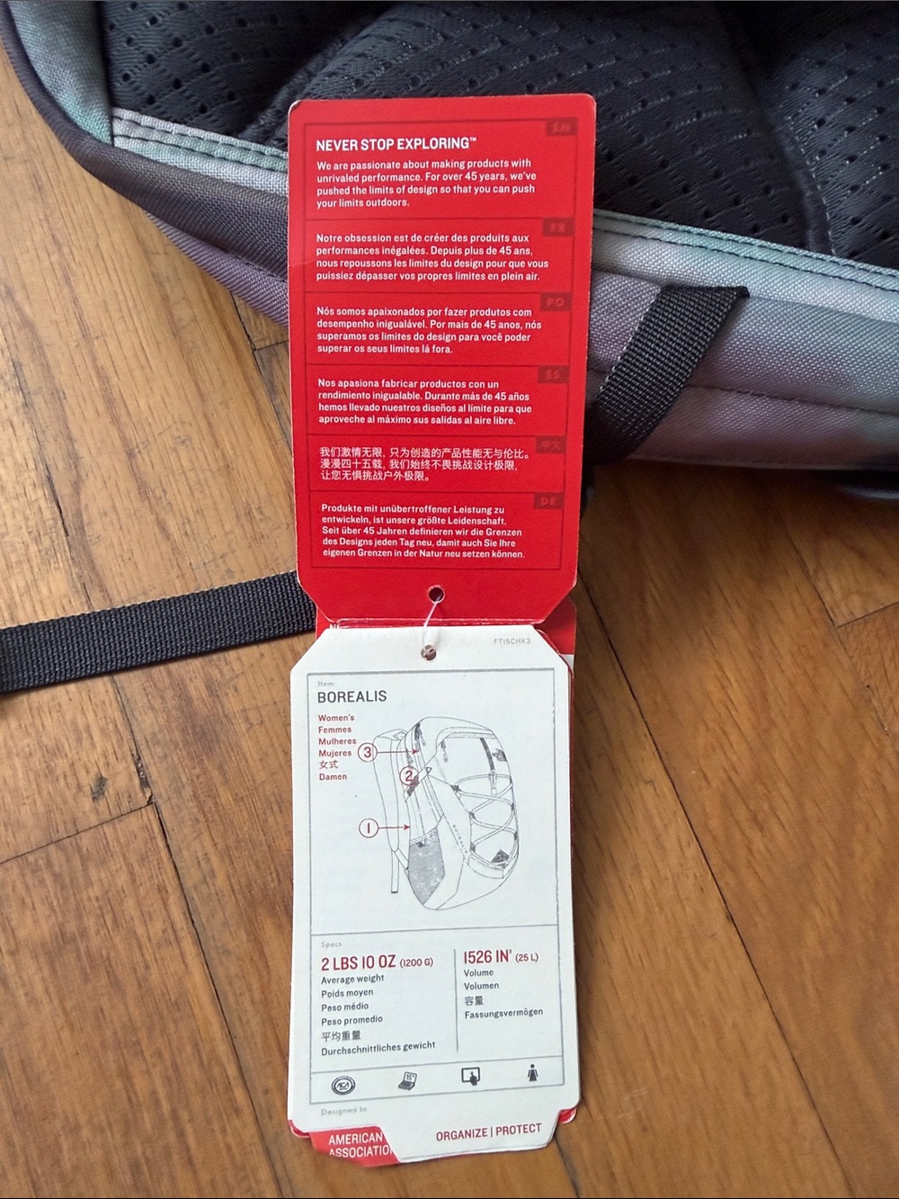 The North Face Women’s Borealis Backpack Lagoon Gray NWT - Picture 7 of 7